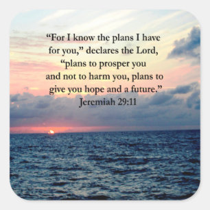 FAITH IN JEREMIAH 29:11 SUNRISE VERSE VIERKANTE STICKER