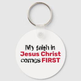 FAITH IN JESUS KOMT HET EERSTE Inspirerend Christe Sleutelhanger