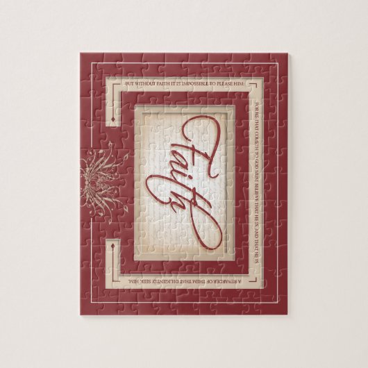 Faith in Red - Hebreeuwen 11:6 Legpuzzel (Verticaal)