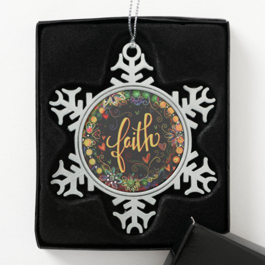 "Faith"-inspiratie Tin Sneeuwvlok Ornament (Kistje)