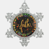 "Faith"-inspiratie Tin Sneeuwvlok Ornament (Voorkant)