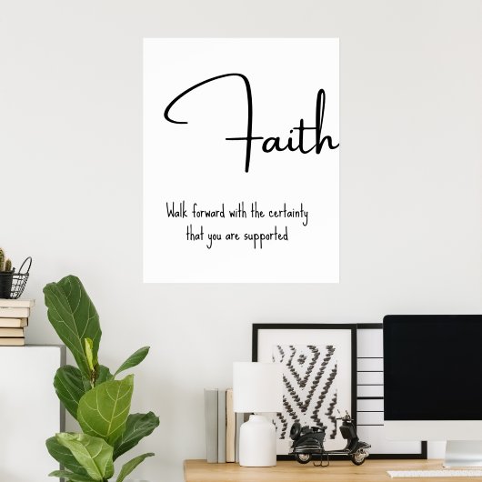 Faith Inspirational Quote Wall Print (Thuiskantoor)