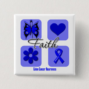 Faith Inspirations Colon Cancer Vierkante Button 5,1 Cm