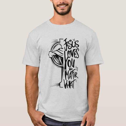 "Faith-Inspired Jesus T-Shirt Sticker - (Voorkant)