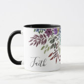 Faith Inspirerend Bourgogne Waterverf Floral Mok (Links)