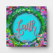Faith Inspirerend  Groen Blauw Ezel Fotoplaat (Voorkant)