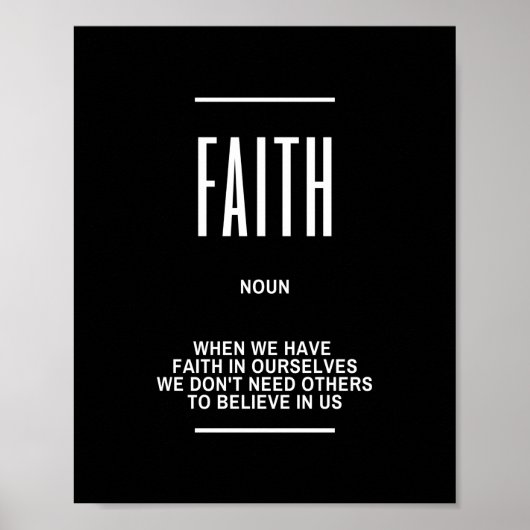 FAITH Inspirerend Quote Poster (Voorkant)