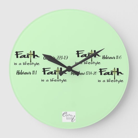 "Faith is a Lifestyle" Wall Clock Grote Klok (Voorkant)