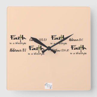 "Faith is a Lifestyle" Wall Clock Vierkante Klok