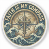 Faith is my Compass  Sticker (Voorkant)
