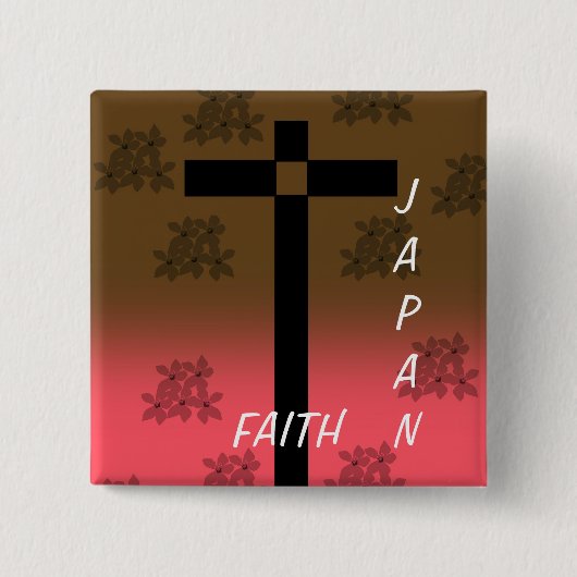 FAITH JAPAN VIERKANTE BUTTON 5,1 CM (Voorkant)