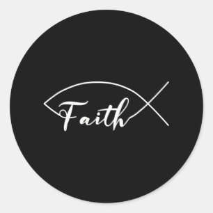 Faith Jesus Ichthus Vis Grappig Christelijk Ronde Sticker