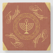 Faith Jewish Stenen Onderzetter (Voorkant)