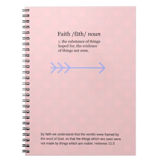 Faith journal, roze notitieboek (Voorkant)