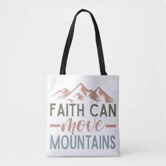Faith kan bergen bewegen tote bag (Voorkant)