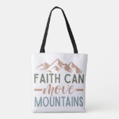 Faith kan bergen bewegen tote bag (Achterkant)