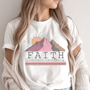 Faith kan bergen Christelijk citaat verplaatsen T-shirt