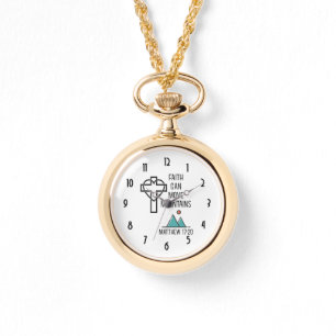 Faith kan bergen Christelijke bijbelcitaat verplaa Horloge
