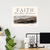 Faith kan bergen rotky Landscape Painting verplaat Poster (Thuiskantoor)