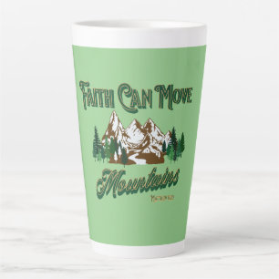Faith kan bergen verplaatsen latte mok