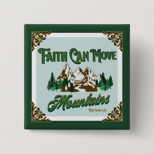 Faith kan bergen verplaatsen vierkante button 5,1 cm (Voorkant)