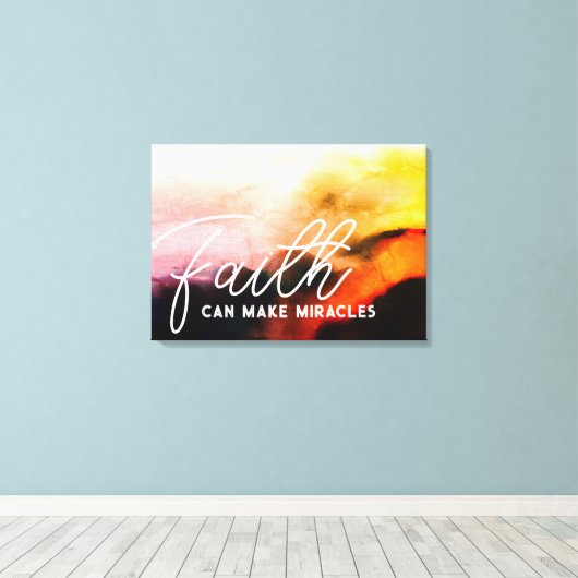 Faith kan Miracles Grunge Cliff Abstract maken Canvas Afdruk (Insitu (Houten vloer))