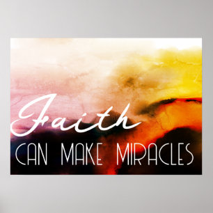 Faith kan Miracles Grunge Cliff Abstract maken Poster