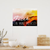Faith kan Miracles Grunge Cliff Abstract maken Poster (Keuken)