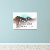 FAITH KAN MOUNTAINEN BEWEGEN CANVAS AFDRUK (Insitu (Houten vloer))
