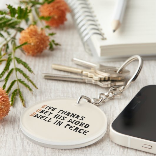 Faith Keychain – GOD & AMEN Thanksgiving Gift (Voorkant Rechts)