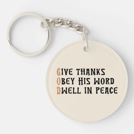 Faith Keychain – GOD & AMEN Thanksgiving Gift (Voorkant)