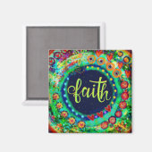 Faith Kleurrijke grillige trendy Inspirerend Magneet (Voorkant / Achterkant)