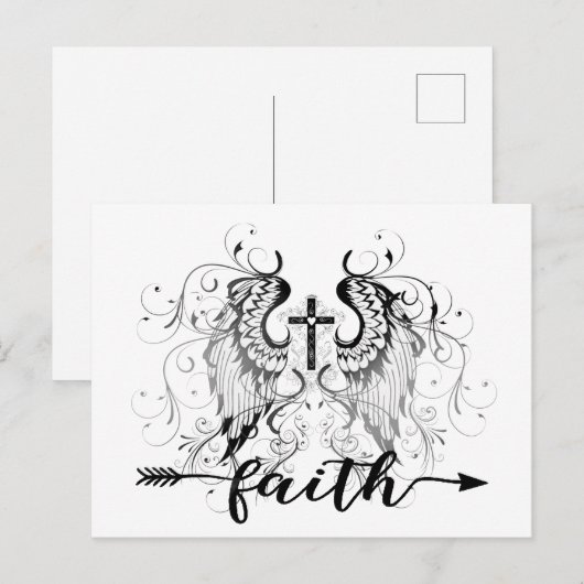 Faith kruis briefkaart (Voorkant / Achterkant)