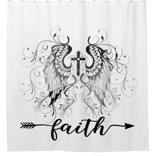 Faith kruis douchegordijn (Voorkant)