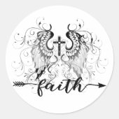 Faith kruis ronde sticker (Voorkant)