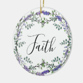 Faith Lavendel Eucalyptus paarse bloemen boho Keramisch Ornament (Links)
