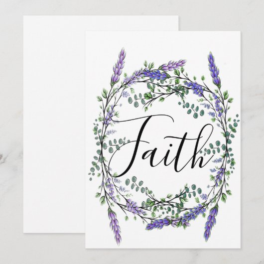 Faith Lavender en Eucalyptus Kaart (Voorkant / Achterkant)