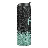 Faith Leopard Tumbler, Black Glitter Leopard Thermosbeker (Gedraaid links)