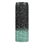 Faith Leopard Tumbler, Black Glitter Leopard Thermosbeker (Achterkant)