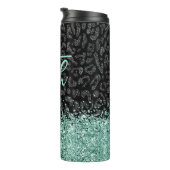 Faith Leopard Tumbler, Black Glitter Leopard Thermosbeker (Geroteerd rechts)