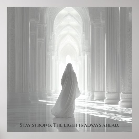 Faith Light in Church Inspirerend Hoop Quote Poster (Voorkant)