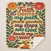  Faith Lights My Path Christian Art - Inspirationa Sherpa Deken (Voorkant)