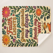  Faith Lights My Path Christian Art - Inspirationa Sherpa Deken (Voorkant (horizontaal))