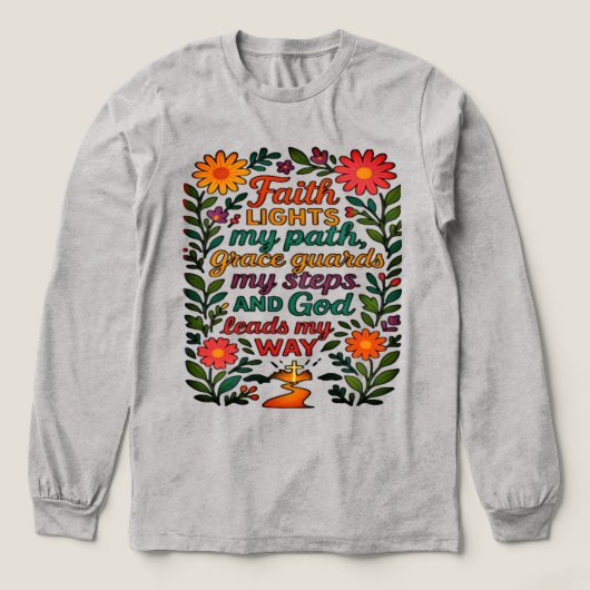  Faith Lights My Path Christian Art - Inspirationa Tri-Blend Shirt (Voorkant)