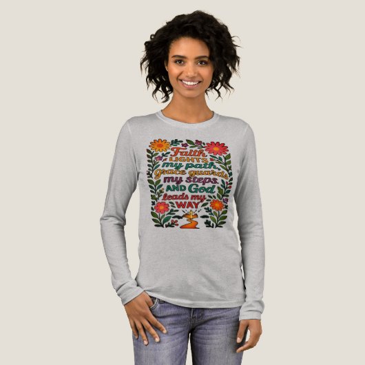  Faith Lights My Path Christian Art - Inspirationa Tri-Blend Shirt (Voorkant)