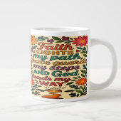 Faith Lights My Path Christian Art - Inspirational Grote Koffiekop (Rechts)