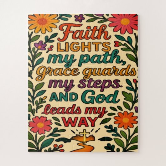 Faith Lights My Path Christian Art - Inspirational Legpuzzel (Verticaal)