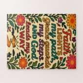 Faith Lights My Path Christian Art - Inspirational Legpuzzel (Horizontaal)