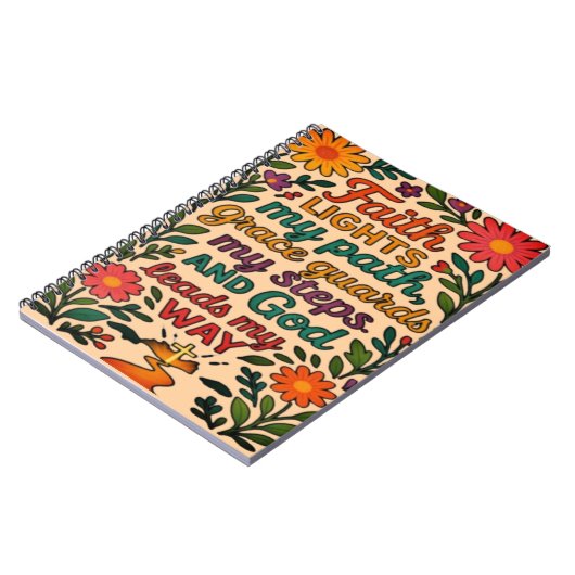 Faith Lights My Path Christian Art - Inspirational Notitieboek (Linkerzijde)