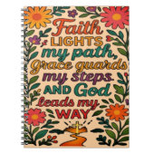 Faith Lights My Path Christian Art - Inspirational Notitieboek (Voorkant)
